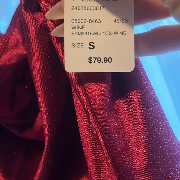 Stunning new stretch Satan glitter formal dress wedding prom size small - Picture 9 of 9